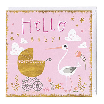 Card Hello Baby Pink